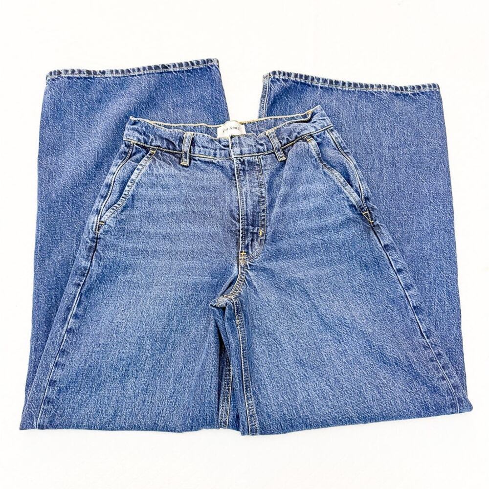 Frame The Wide Trouser WP25DPA025 Denim Jeans Blindspot Wide Leg Size 24